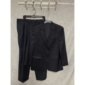 Ralph‎ Lauren Suit Men 44L Blue Striped 2B Wool Academia Career Pants 38X33 Luxe